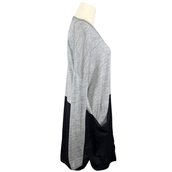 COS Lightweight Wool Cardigan | Gray Black Colorblock Layering Knit Sweater | M - Picture 5 of 12